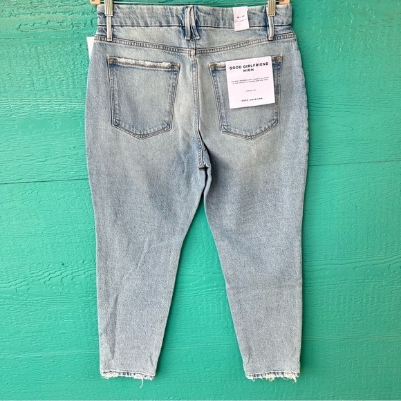 GOOD AMERICAN GOOD GIRLFRIEND HIGH SIZE 30/10 LIGHTWASH JEANS NWT - Picture 8 of 8